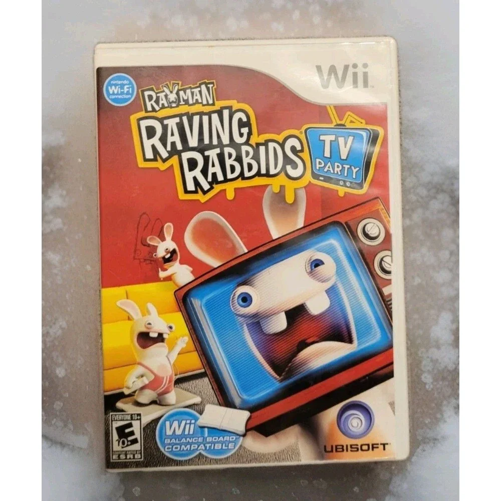 NINTENDO Wii: Rayman Raving Rabbids: TV Party, CIB, MANUAL, TESTED,FAST SHIPPING